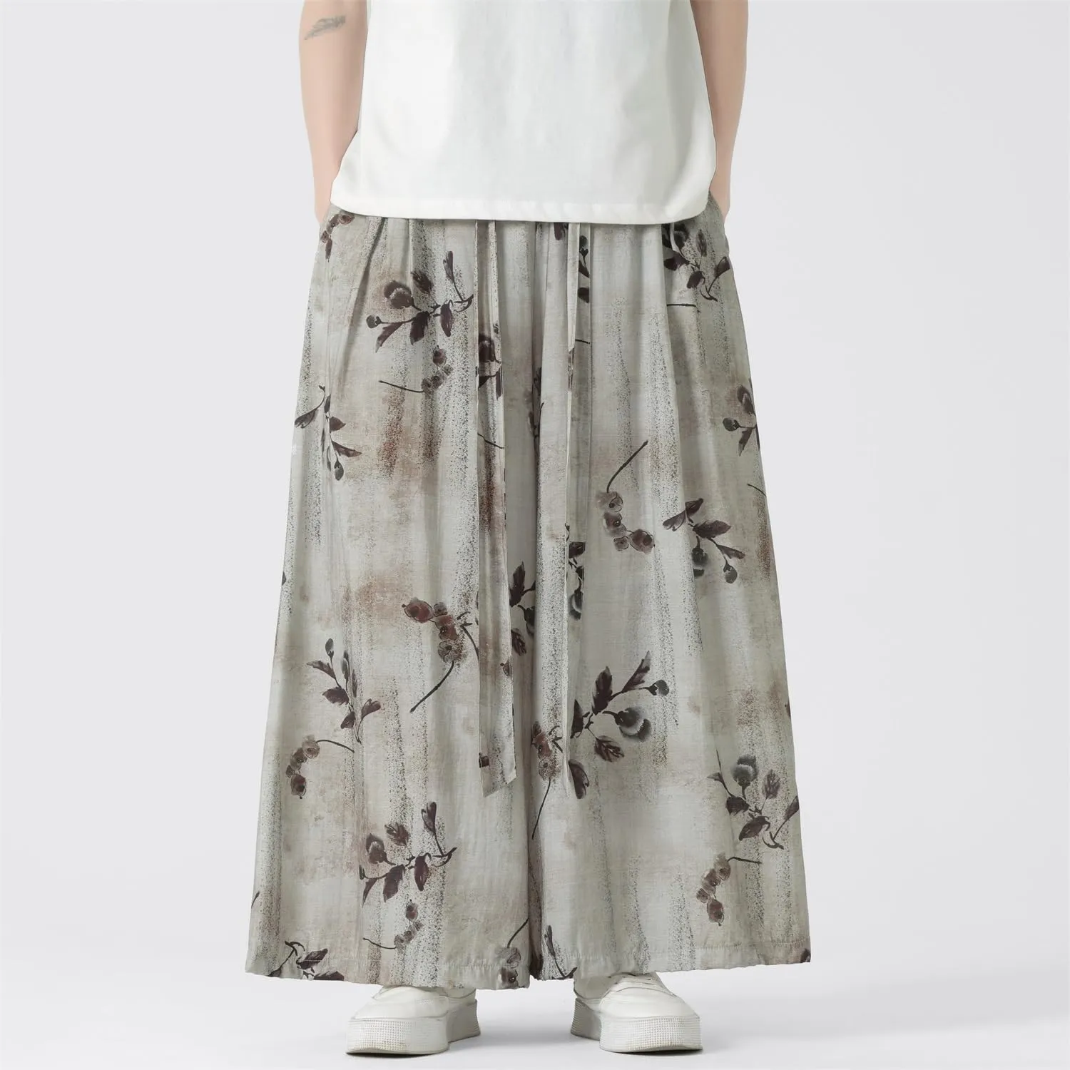 Seidarise Men's Wide Leg Casual Harem Linen Japanese Yoga Harem Pants Hip hop Joggers Baggy