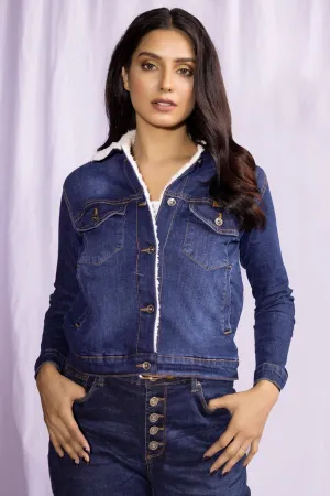Sherpa Collar Denim Jacket - W21 - WJ00003