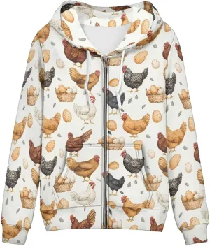 Showudesigns XS-5XL Zip Up Hoodie for Women Sweatshirt Pullover