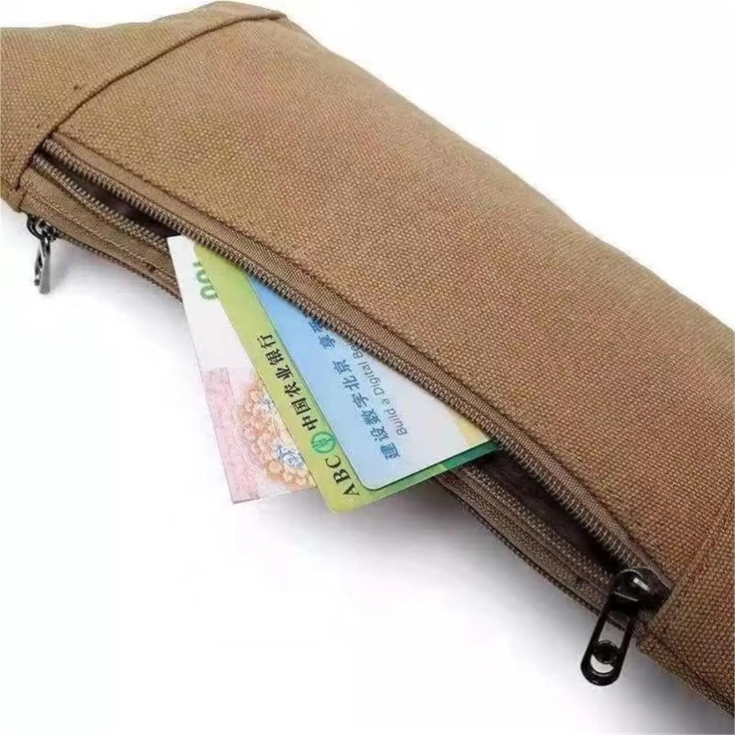Sports Fanny Pack Male Multifunctional Waterproof Ultra-thin Fitted Mobile Phone Bag Female Outdoor Fitness Running Invisible Small Waist Bag For Fitness and Running(Coffee)