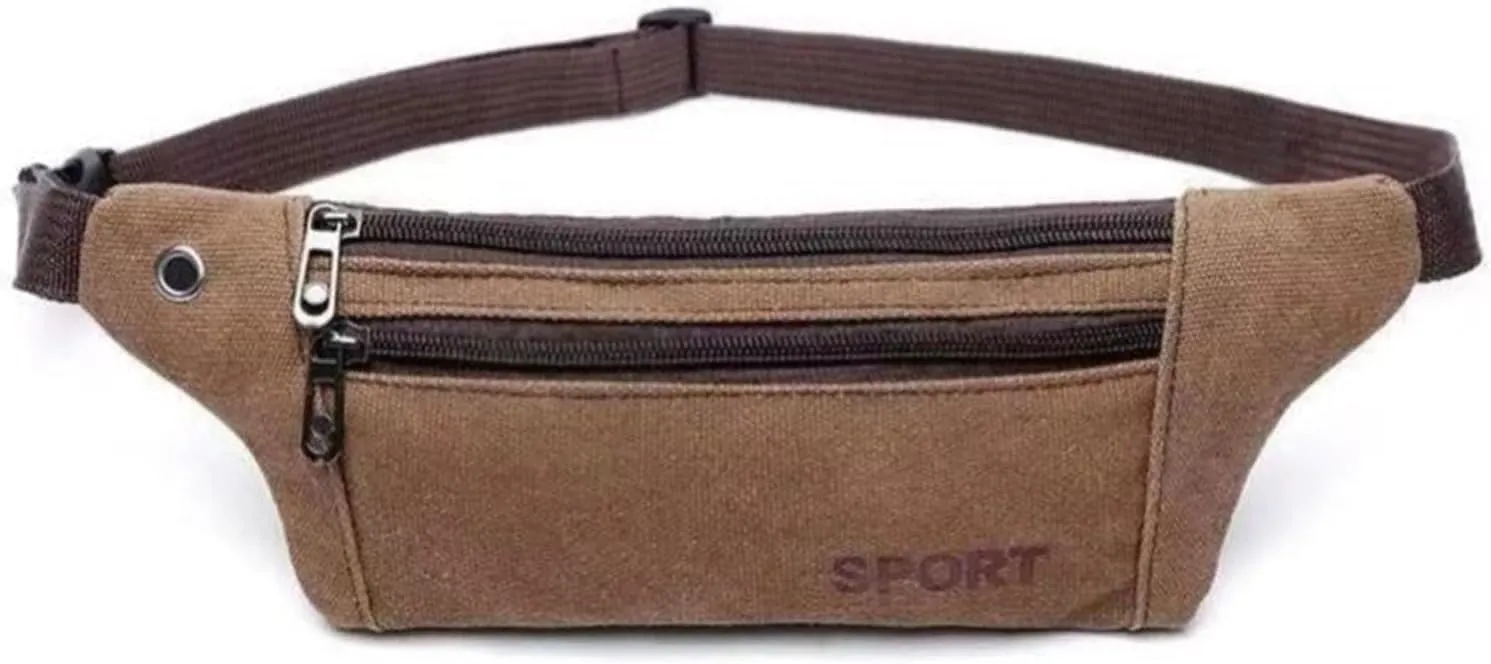 Sports Fanny Pack Male Multifunctional Waterproof Ultra-thin Fitted Mobile Phone Bag Female Outdoor Fitness Running Invisible Small Waist Bag For Fitness and Running(Coffee)