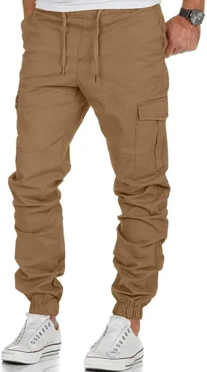 Sweatpants for Men with Pockets Men's Casual Cargo Pants Loose Fit Jogger Sweatpants Tactical Work Pants Multi Pocket