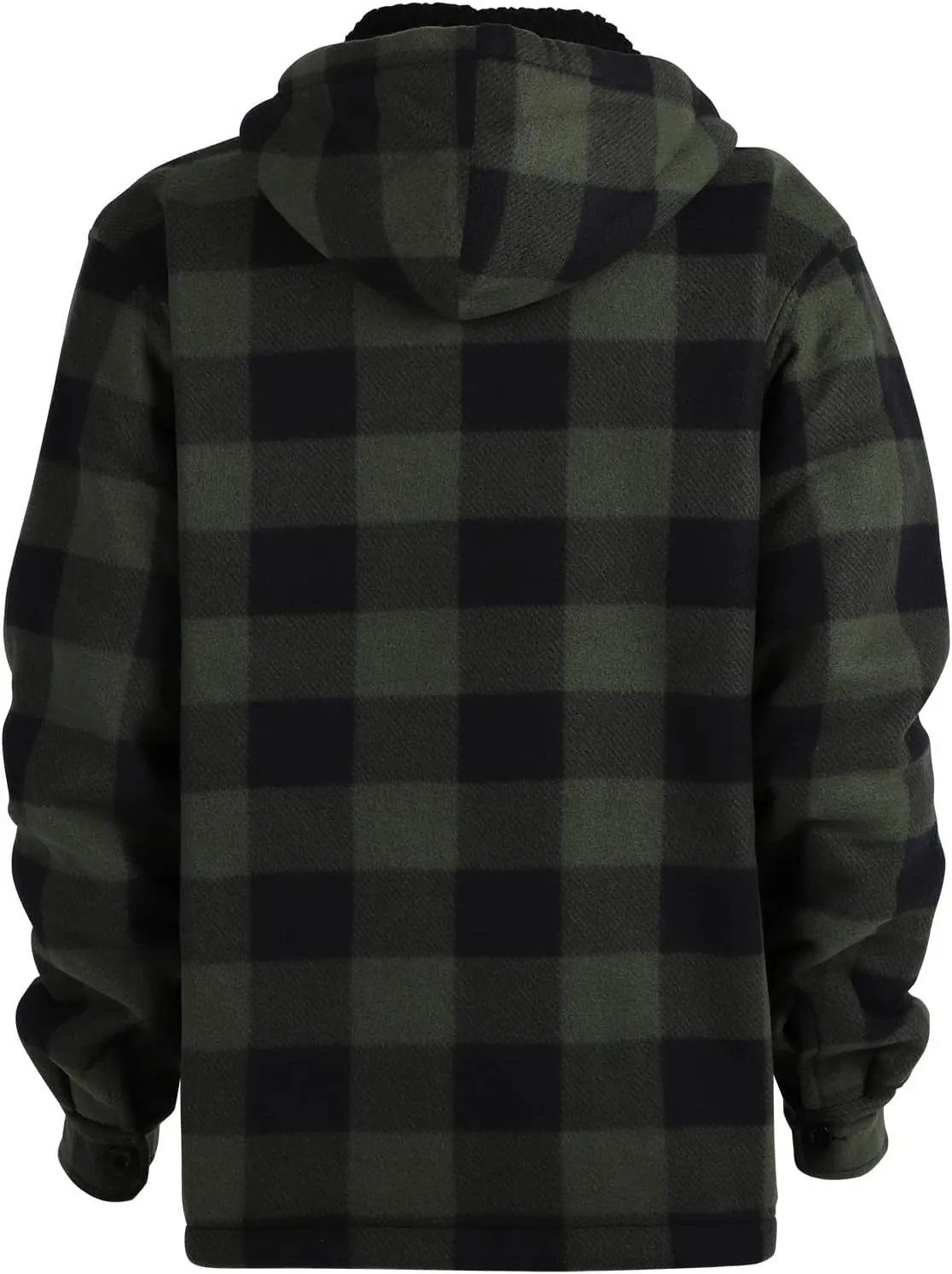 TanBridge Men's Flannel Plaid Jacket Full Zip Fleece Flannel Sherpa Hoodies Heavyweight Fleece Lined Warm Coat