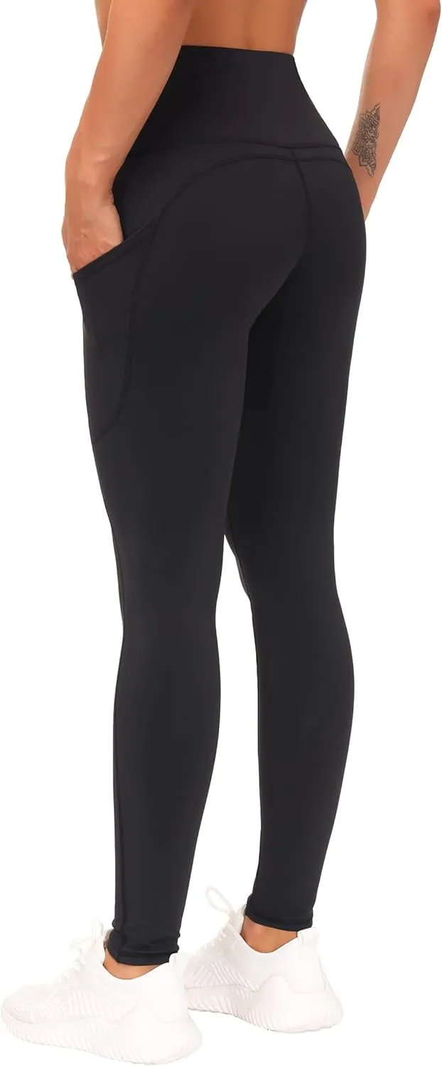 THE GYM PEOPLE Thick High Waist Yoga Pants with Pockets Fleece Lined Tummy Control Workout Leggings for Women