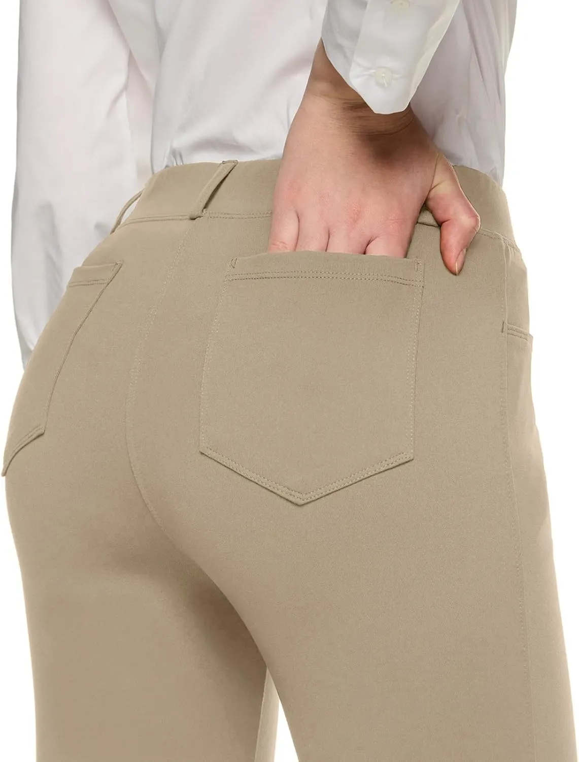 TSLA Women's Yoga & Dress Pants, Office Business Casual Work Slacks, Stretch Straight Leg/Bootcut Pants with 4 Pockets