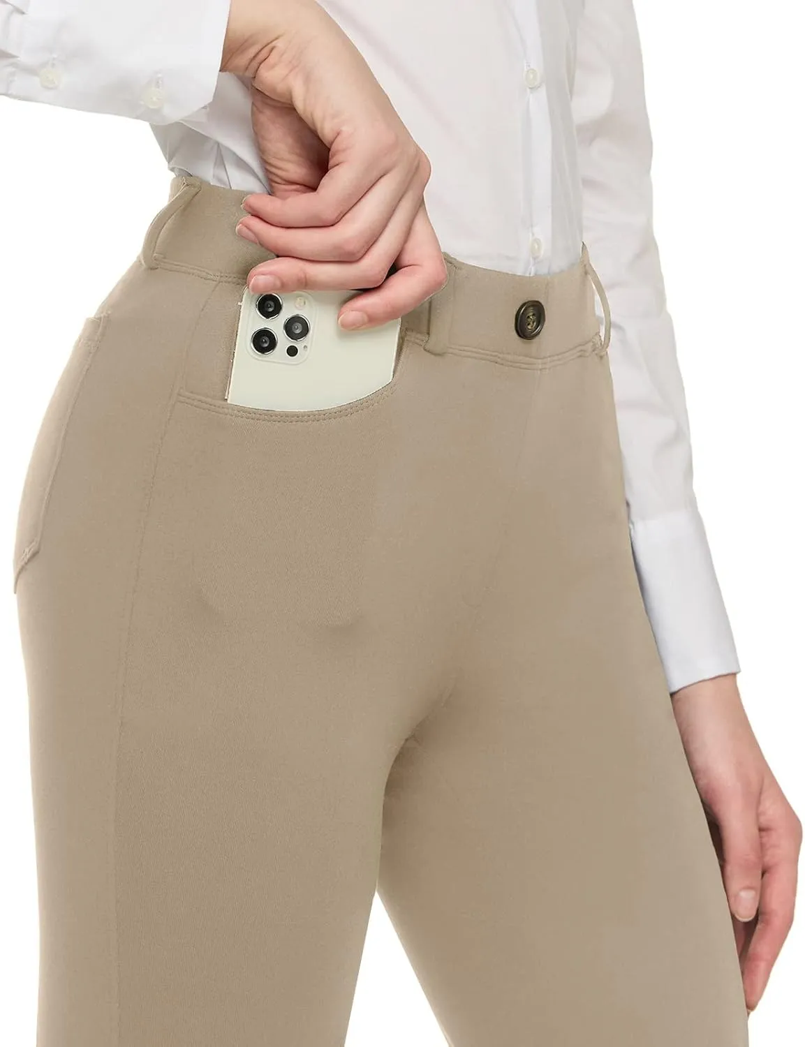 TSLA Women's Yoga & Dress Pants, Office Business Casual Work Slacks, Stretch Straight Leg/Bootcut Pants with 4 Pockets