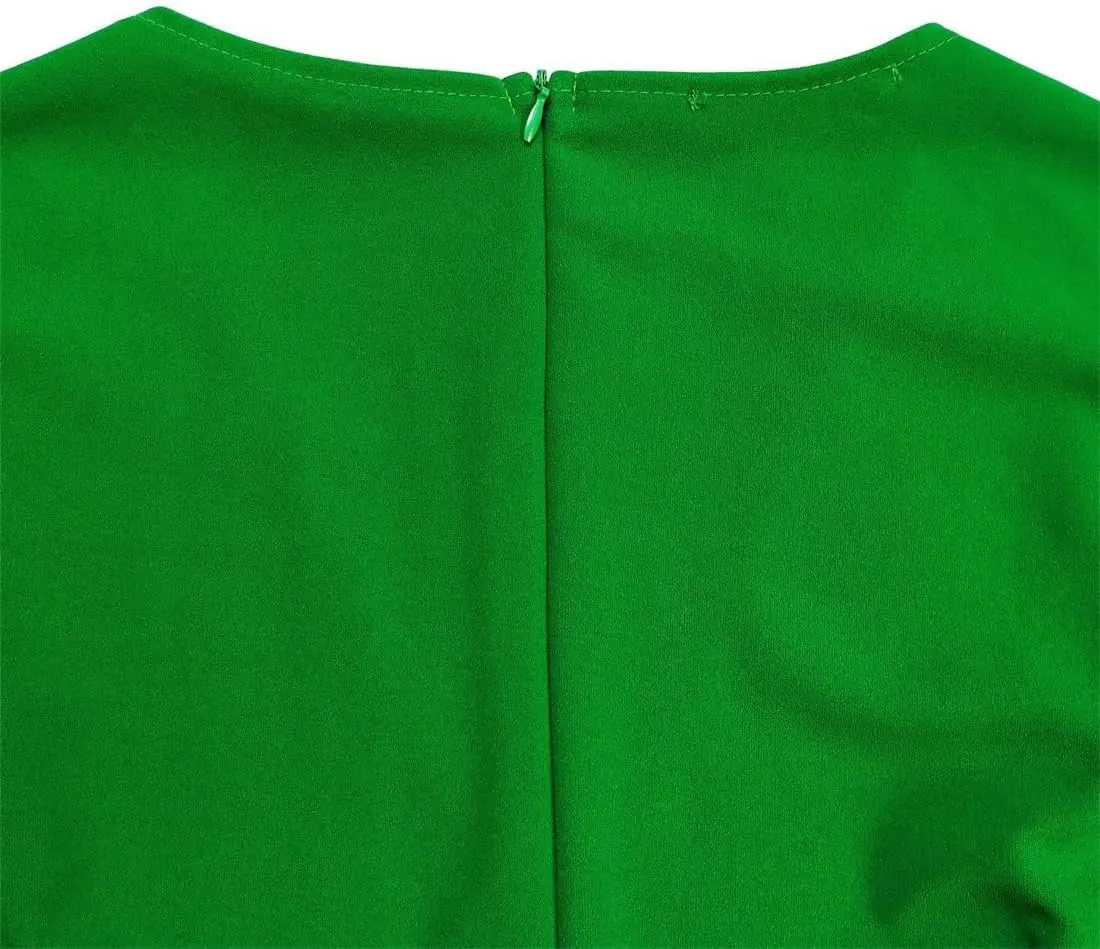 Useagrey Midi Dress for Women Pencil Dress Fashion Work Dress Elegant High Waist Ruched Pleated Church Dress