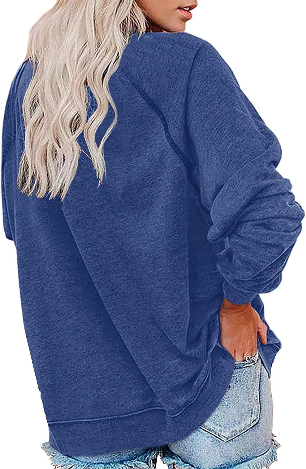 Vdnerjg Women's New York Letter Print Sweatshirt Crewneck Long Sleeve Casual Loose Fit Pullover Shirt