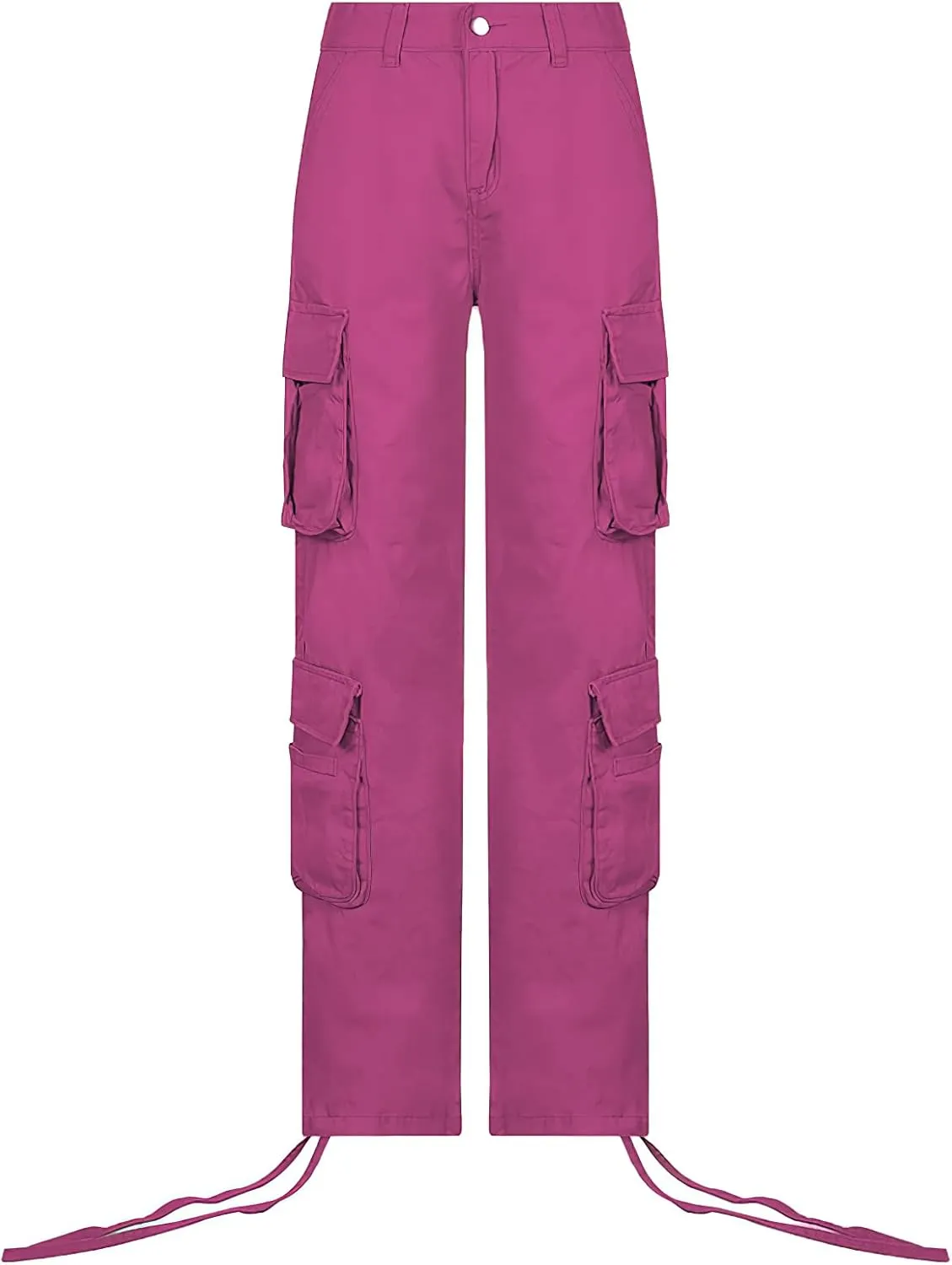 Viatabuna Women's High Rise Straight Leg Y2K Streetwear Cargo Pants Baggy Boyfriend Pants with Pocket