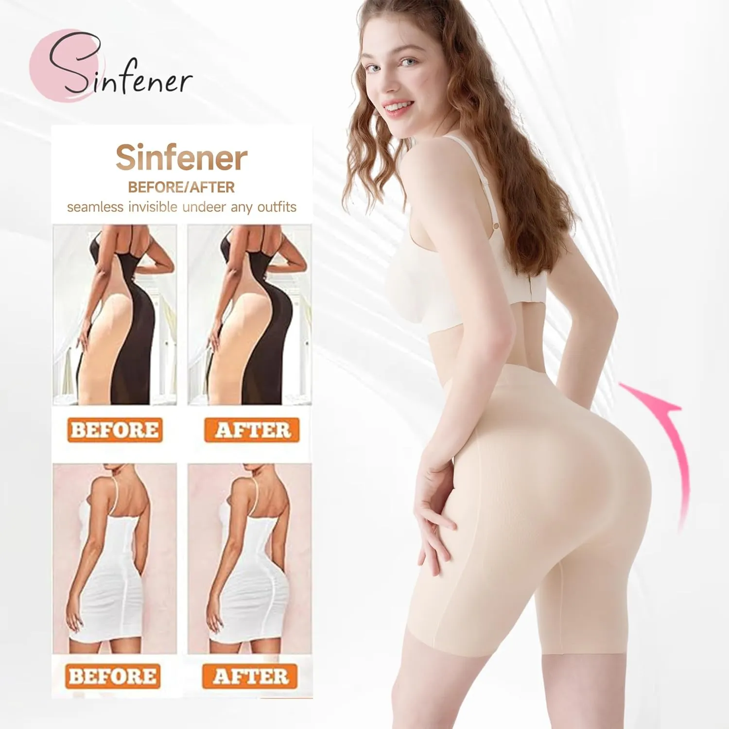 Women Butt Lifter Padded Hip Enhancer Seamless Underwear High Waist Control Shorts with Removable Hip Padded