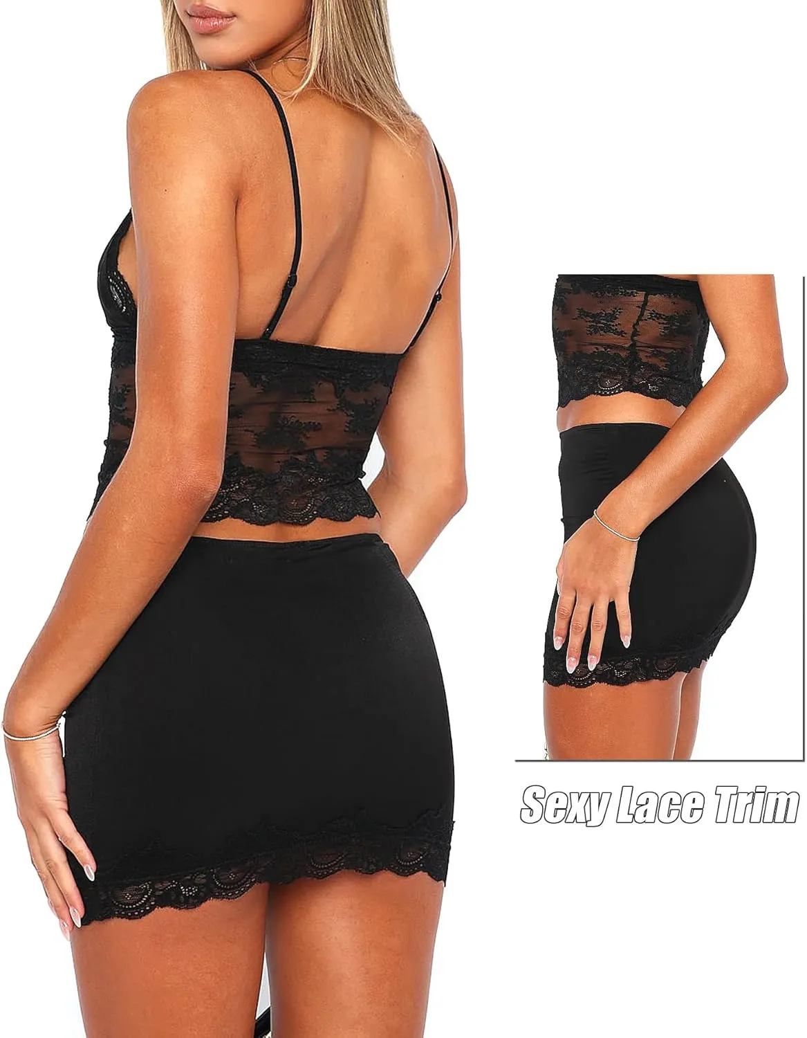 Women Lace Mini Skort Sexy Bodycon Mini Skirt Pencil Skirt Half Slips Going Out Skirt