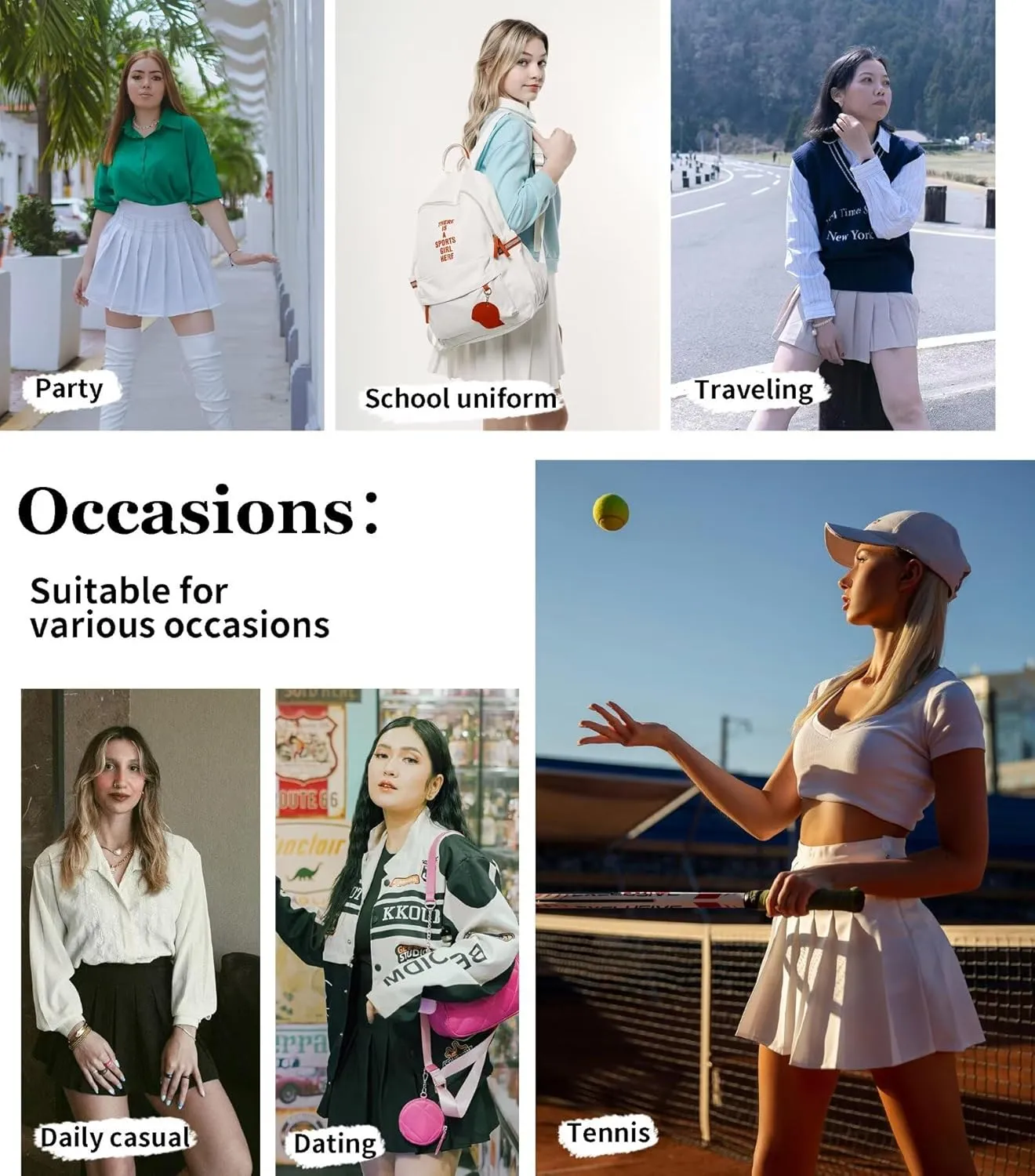 Women Pleated Skirt Tennis Golf Skorts with Lining Shorts Athletic Pleated Skirts for Women