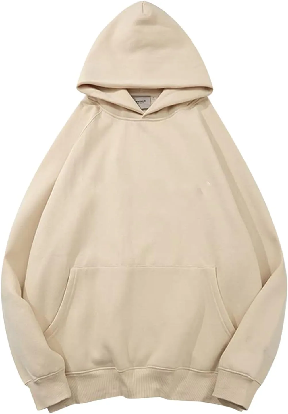 Women Solid Basic Loose Hoodie Fleece Long Sleeve Pocket Drop Shoulder Pullovers Oversized Hooded Sweatshirts Top