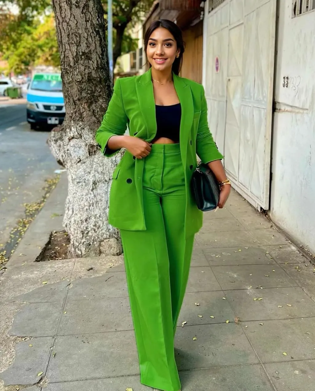 Women's 2 Piece Outfits Blazer Jacket and Wide Leg Pants Double Breasted Formal Suits for Women Casual Suit Sets