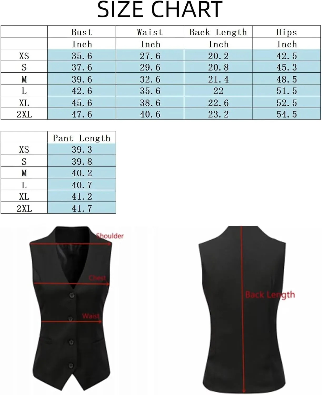 Women's 2 Piece Outfits Button Front Waistcoat Sleeveless V Neck Vest and Pants