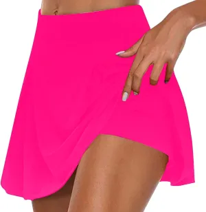 Womens Athletic Tennis Golf Skorts Summer Workout Built-in Shorts Sports Running Casual High Waisted Yoga Skirts