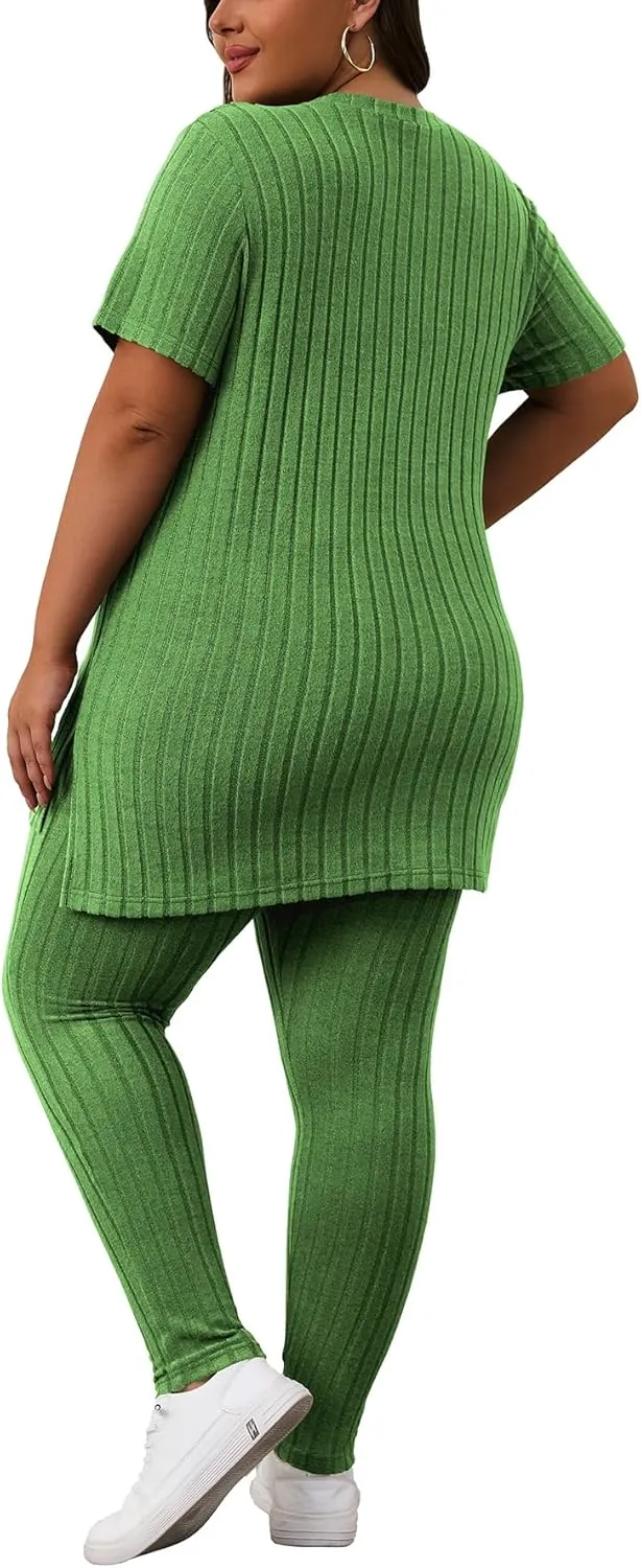 Women's Plus Size Two Piece Outfits Sweatsuits Sets Long Sleeve Hoodies Tracksuit Lounge Sets