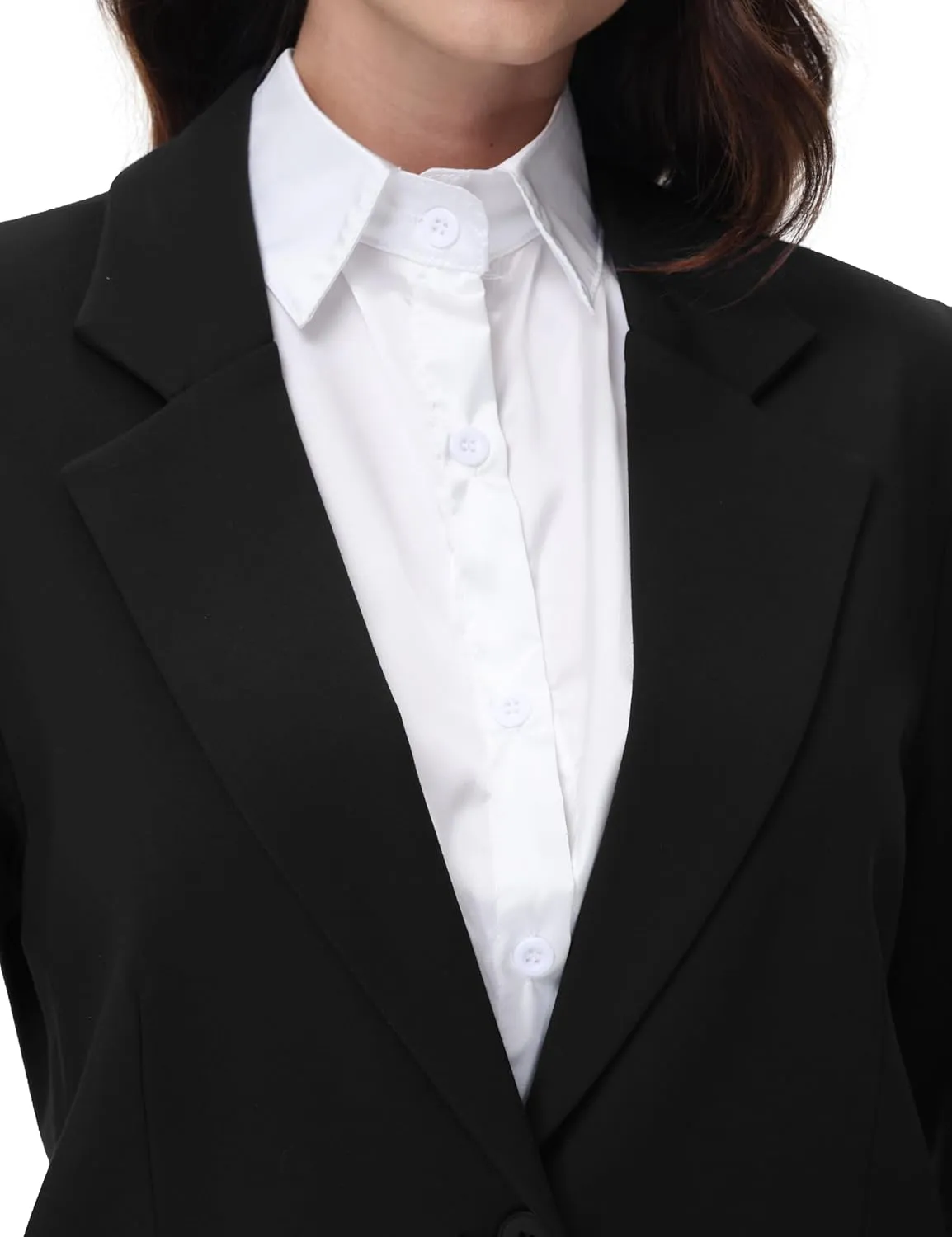 Women's Suits 2 Piece Set Dressy Business Slim Fit One Button Professional Blazer Pantsuits Set Work Casual Outfits